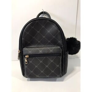 crossi‎ new york mini back pack purse black faux leather back pack